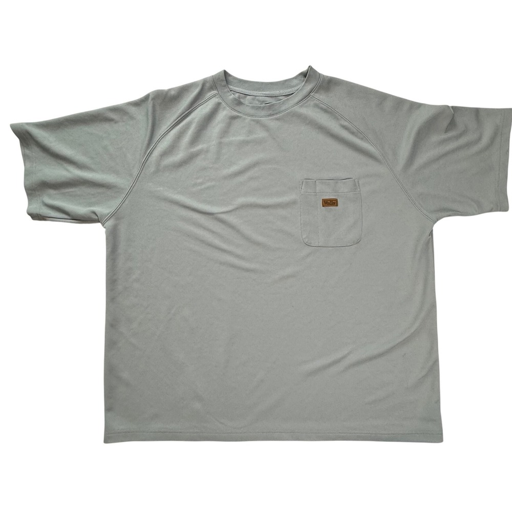 Walls Workwear Mens 2X Short Sleeve‎ Pocket T-Shirt Blue Gray Performance Tee
